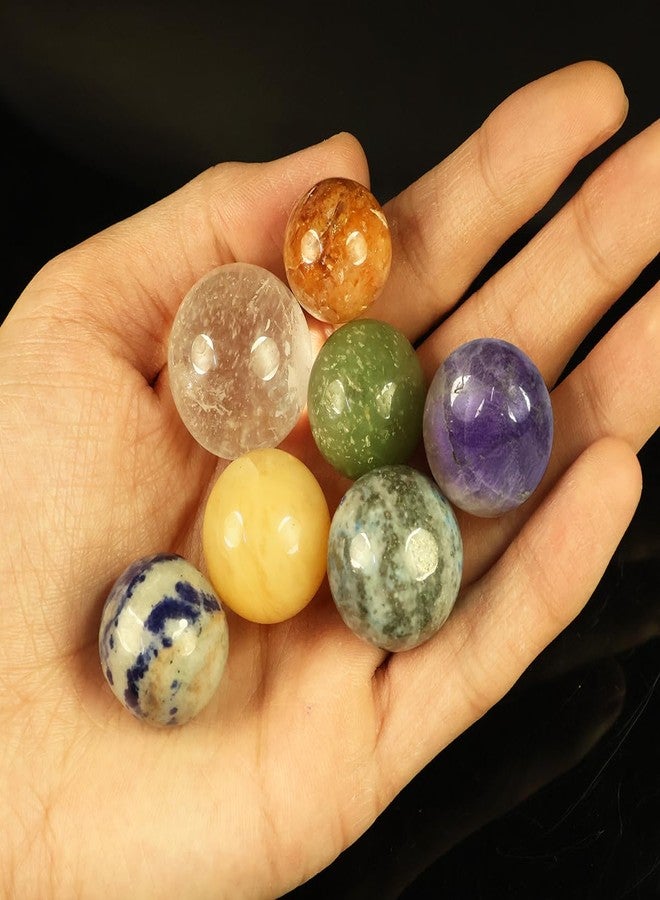 Crystu 7 Chakra Balls/Sphere for Reiki Healing, Grid and Aura Cleaning, Vastu Correction and Crystal Healing Stone Ball Size 20-25 mm Pack of 7 pc - Image 2